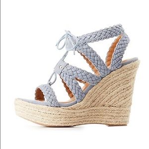 Light blue woven wedges!